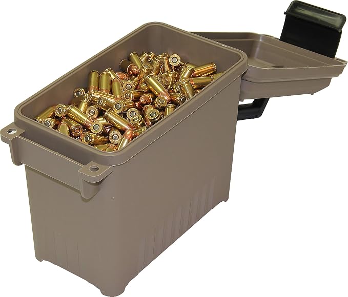 MTM AC15-72 Ammo Can Mini for Bulk Ammo, Water-Resistant Seal, Double Padlock Tabs, 12-Pound Capacity, USA Made, Dark Earth