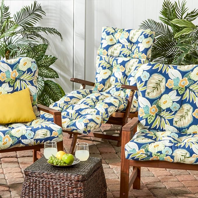 Greendale Home Fashions 72 x 22-inch Outdoor Chaise Lounge Cushion, Magnolia Floral