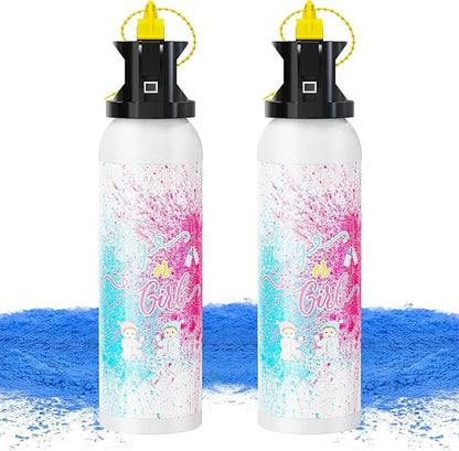 Large Gender Reveal Fire Extinguisher: 2 Packs Gender Reveal Ideas Only for Baby Boy with 100% Biodegragable for Gender Reveal Decorations - (Blue)
