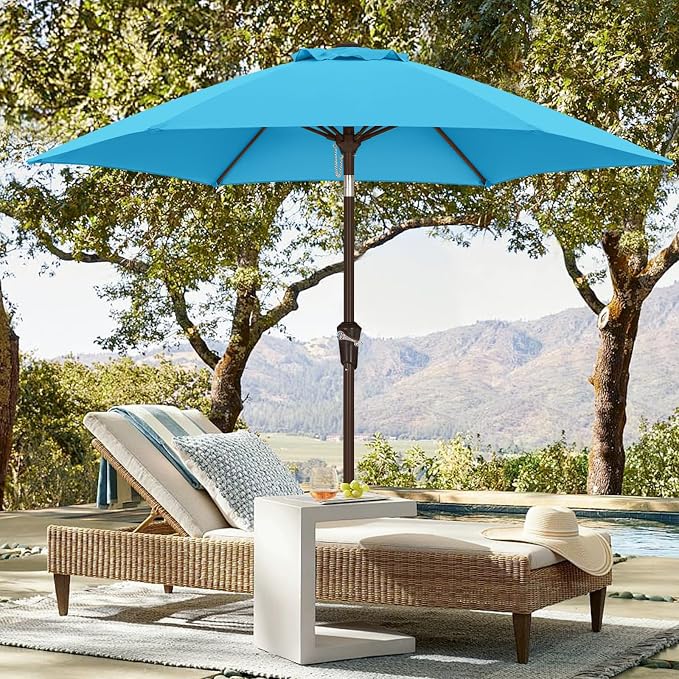 ABCCANOPY 7.5FT Patio Umbrella Outdoor 6 RibsTable Umbrella | Fade & UV Resistant Fabric,6 Fiberglass Ribs,Smooth Crank System,Wind Resistance,Great for Patio,Backyard,Garden,Deck