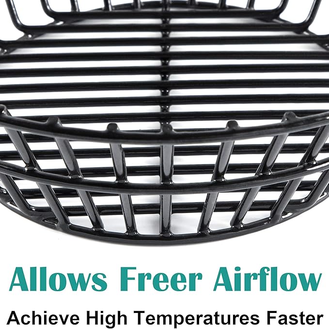 Charcoal Ash Basket for Large Big Green Egg Grill, Kamado Classic, Pit Boss, Louisiana Grills, Primo Kamado and Large Grill Dome, Heavy Duty Porcelain Steel