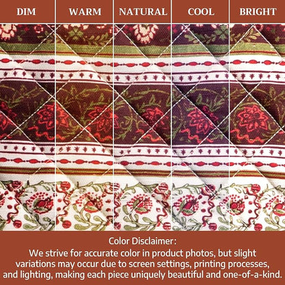Maison d' Hermine 100% Cotton Oven Mitt & Pot Holder Set (7.5"x13" & 8"x8") | Heat Resistant BBQ Cooking Gloves with Loop Baking Kitchen Hotel Home Farmhouse Thanksgiving Christmas - Reveillon Au Jardin