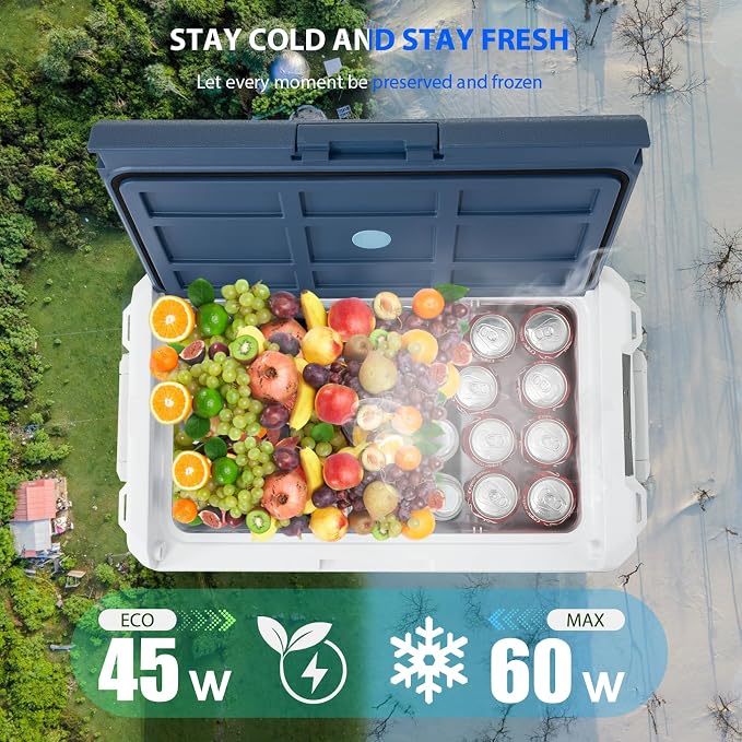 ICF31 12 Volt Car Refrigerator,34QT/32L Portable Freezer Electric Cooler -4℉~68℉,12/24V DC 100-240V AC Car Fridge for Camping, Road Trips, RV, Truck