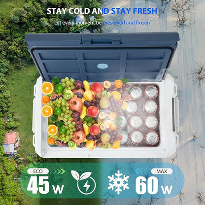 ICF31 12 Volt Car Refrigerator,34QT/32L Portable Freezer Electric Cooler -4℉~68℉,12/24V DC 100-240V AC Car Fridge for Camping, Road Trips, RV, Truck