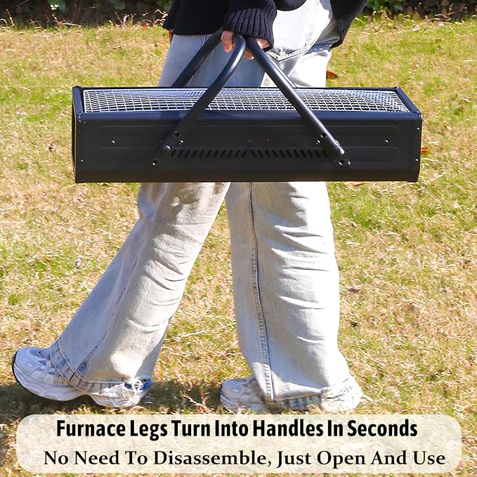Portable Charcoal BBQ Grill Foldable Legs Easy to Clean Removable Charcoal Tray Ideal for 4 7 People Perfect for Outdoor Cooking (Black)