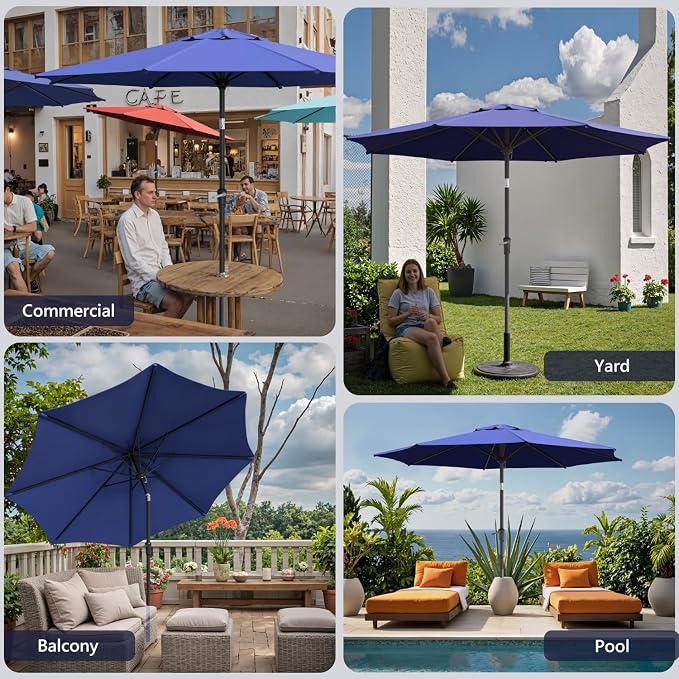 Outdoor Patio Umbrella, 8 Ribs Market Table Umbrella