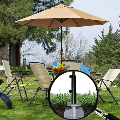 EliteShade USA Rustproof & Windproof Heavy Duty In-ground Umbrella Base Stand, Anchor Holder for Both Cantilever & Straight Middle Pole Patio Umbrellas, Commercial Grade Stainless Steel Ground Socket