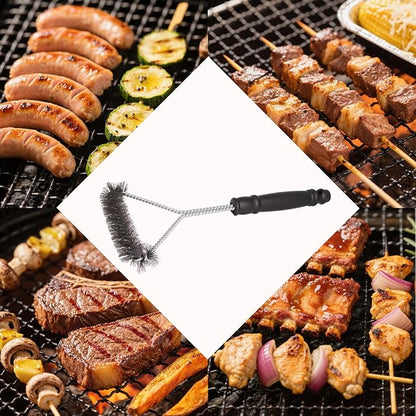 VNIMTI Grill Brush 2 Packs, BBQ Brush Bristle Free & Wire Combined, Grill Cleaning Brush for Outdoor Grill, Ideal Grill Accessories Gifts for Party Vacation Holiday - Black