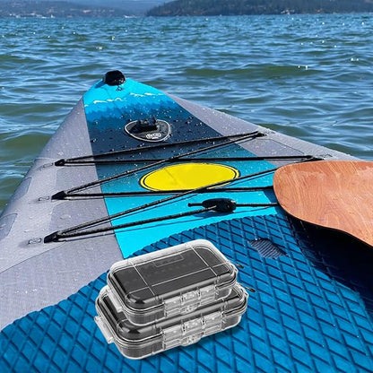 Waterproof Dry Box Protective Case, IP67 Water Resistant Portable Micro Case Watertight Storage Box for Phones, Knives, Wallets, Watches (Transparent, Large)