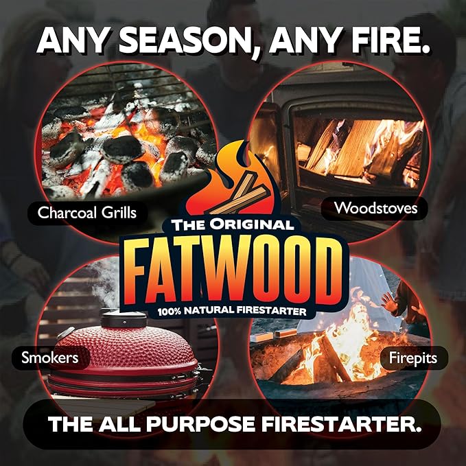 All-Natural Pine Wood Fatwood Firestarter for Fireplace, Chimeneas, Grill or Pellet and Wood Stoves, 5-Pound Birch Bucket