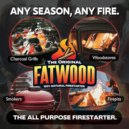 All-Natural Pine Wood Fatwood Firestarter for Fireplace, Chimeneas, Grill or Pellet and Wood Stoves, 5-Pound Birch Bucket