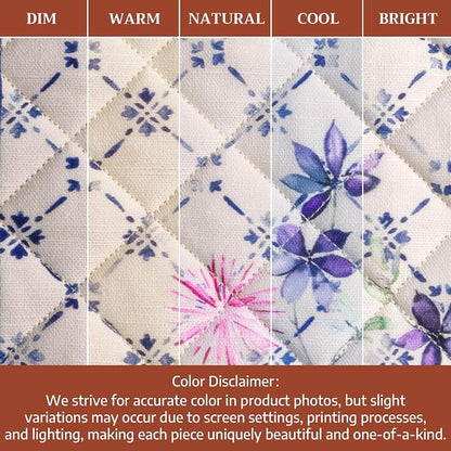 Maison d' Hermine 100% Cotton Oven Mitt & Pot Holder Set (7.5"x13" & 8"x8") | Heat Resistant BBQ Cooking Gloves with Loop Baking Grilling Kitchen Hotel Home Farmhouse Spring Summer - Faience