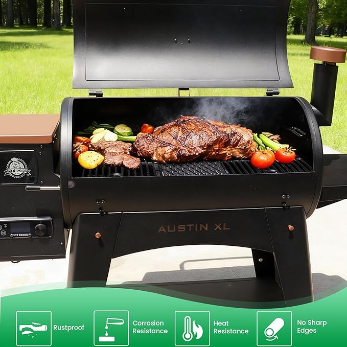Cast Iron Cooking Grates for Pit Boss 1000 Series Austin XL Rancher Grill Grid for Traeger Pro 34 Series Wood Pellet Smoker Replacement Parts BBQ Grilling Rack