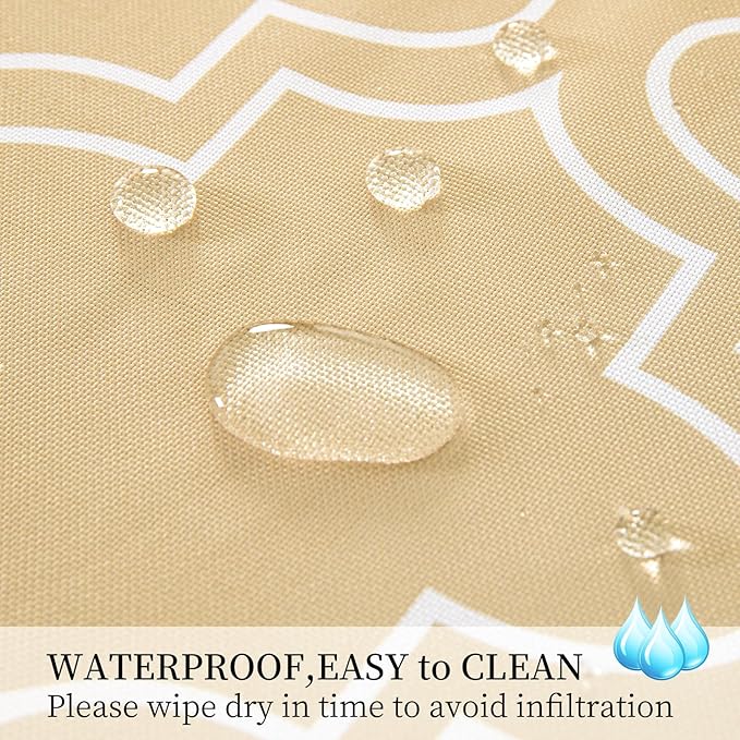 Lamberia 60" Round Patio Tablecloth with Umbrella Hole and Zipper, Waterproof Outdoor Table Cover for Patio, Backyard, BBQ, Picnic & Indoor Dining, Washable Polyester Circular Tablecloth