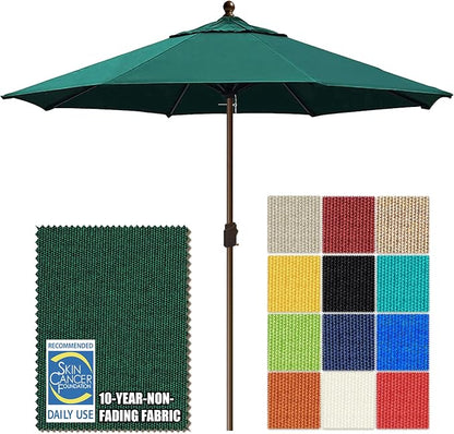 EliteShade USA 10-Year-Non-Fading 10Ft Market Patio Umbrella, UPF 50+ UV Protection Performance Sun Umbrella, Heavy Duty Commercial Grade Outdoor Table Umbrella with Crank, Windproof Vented Top for Garden, Pool, Deck and Outdoor Playsets, No Tilt, Fore...