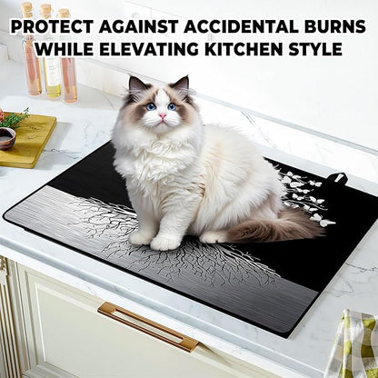 Tree of Life Stove Top Cover Retro Flower Gas Stove Top Cover for Home Decoration Kitchen Pad Non-Stick Washable Cooktop Covers Countertop Protector Keep Stove Clean 28"x20"