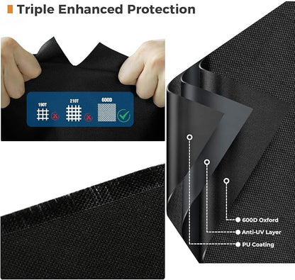 PasWith Griddle Cover for Blackstone 28 inch Griddle with Hood,Upgraded Rip-Proof & Waterproof Windproof 600D 5483 Grill Cover for Blackstone 2 Burner Griddle with Strap and Air Vent