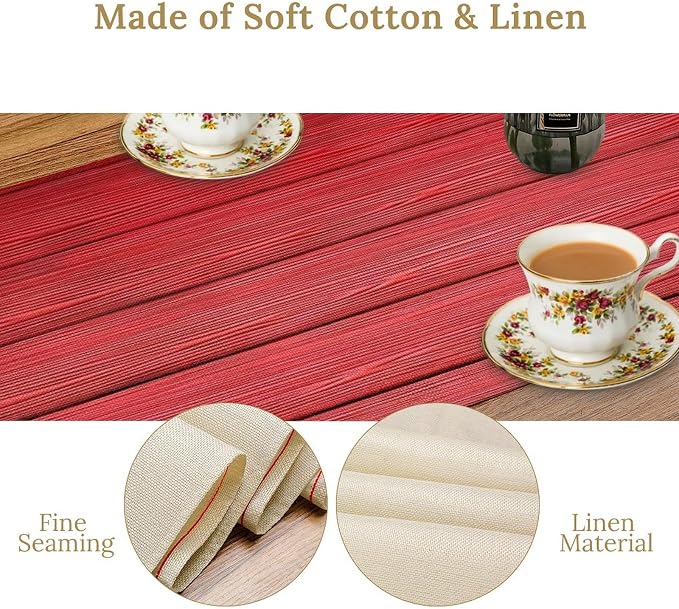 Home Dining Table Runner Dresser Scarf Linen Burlap Fabric,Farm Red Barn Chicken with Sunflower Kitchen Dining Table Decoration for Indoor Party Home 13x70 Inch