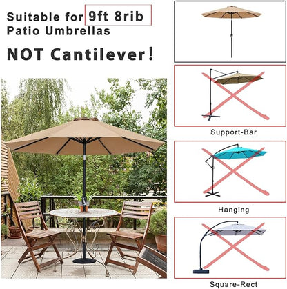 ABCCANOPY 10ft Outdoor Umbrella Replacement Top Suit 8 Ribs (Burgundy)
