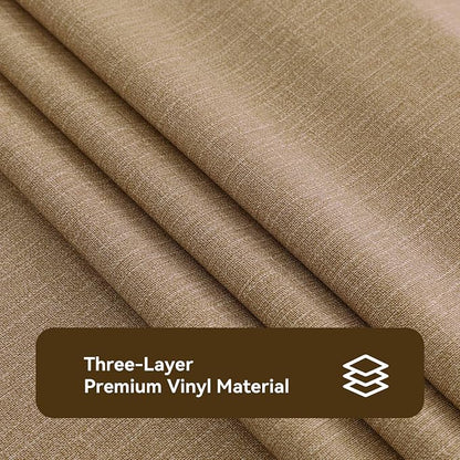 Romanstile 100% Waterproof PVC Tablecloth, Rectangle Oil Spill Proof Stain Resistant Vinyl Table Cloth, Wipe Clean Plastic Table Covers for Kitchen/Dining/Parties - 54 x 120 Inch, Caramel