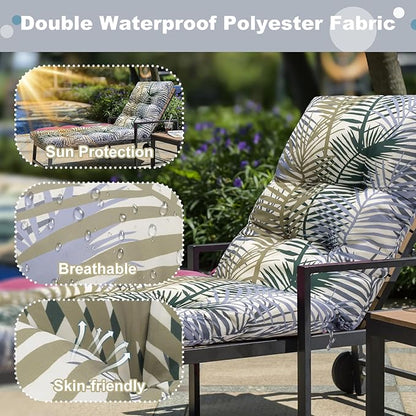Outdoor Lounge Chair Cushions, 74.4 x 22 x 4.7 Inches Waterproof Fade Resistant Patio Cushion for Chaise Lounger