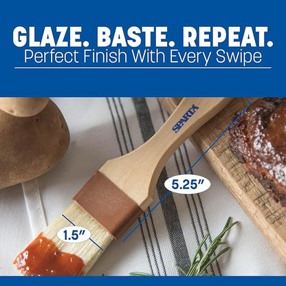 SPARTA Kitchen Basting Brush – 4037300 Basting Brush for Cooking Flat Boar Bristle Brush, Hardwood Handle for Kitchens, Restaurants, Catering, High Heat Food Prep, 1.5in