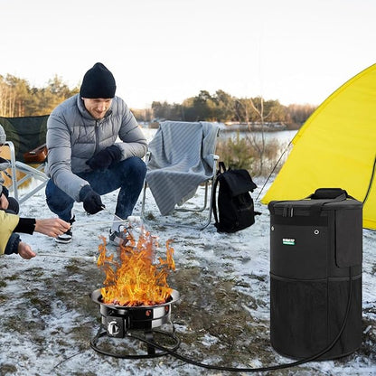 Propane Tank Cover Bag 20lb, WITSTEP Heavy Duty Propane Tank Cover Carrier Bag with Side Flip Flap and 4 Ventilated Holes, Water & Wear Resistant Propane Cylinder Storage Bag for Home & Outdoor Use