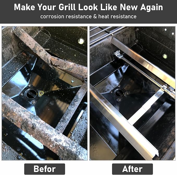 Uniflasy Grill Parts for Charbroil Performance 2-Burner 463630021 463655021 463655421 463655621,for Charbroil 4-Burner 463365021 463448021 Grill Burner Tube Heat Plates Shield Crossover Tube Igniter