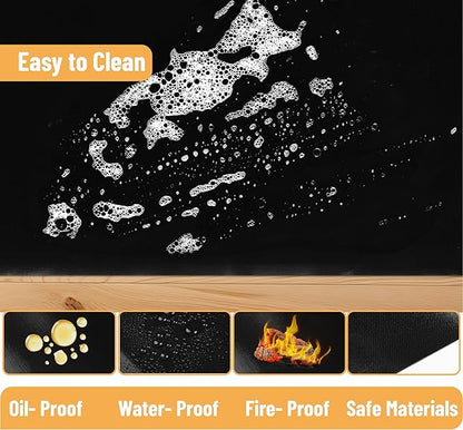 UNCO- Grill Mats for Outdoor Grill, 36" x 21.3", 2 Pack, Black, Nonstick Reusable Grilling Mats for Outdoor Grill, BPA and PFOA Free with PTFE-Fiberglass Coating