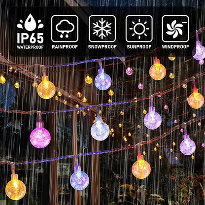YCoisini 66FT Outdoor String Lights, 100 LED Patio Lights with Remote Control, Voice-Activated & Music Sync Mode, 16 Color-Changing Modes, Waterproof for Patio Garden Party Decor