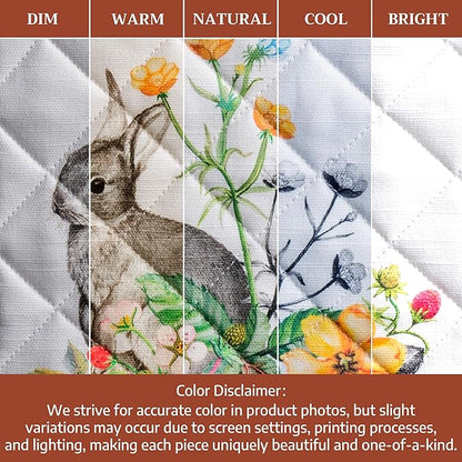 Maison d' Hermine Pot Holders 100% Cotton Heat Resistant Potholders 8" x 8" Hot Pads with Loop BBQ Cooking Baking Hotel Farmhouse Kitchen Handling Hot Pans Spring Summer (Pack of 2, Printemps)