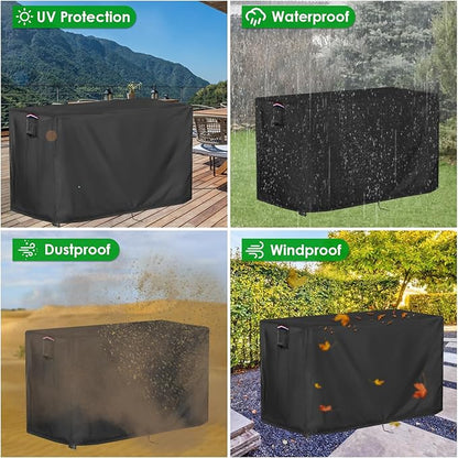 Outdoor Grill Table Cover for Royal Gourmet PC3404S Rolling Dining Table, Waterproof Cart Cover for BBQ Kitchen Food Prep Table Cart,Black-46''L x 25''W x 39''H