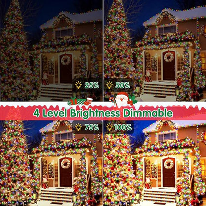 XURISEN 551FT 1400 LED Christmas Lights Outdoor Green Wire String Lights 8 Modes with Timer Memory Waterproof Fairy Lights Plug in for Xmas Tree Wedding Yard Party Holiday Decorations(Multicolor)