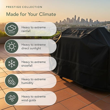 Covermates Prestige Island Grill Cover - Heavy-Duty All-Weather Outdoor BBQ Cover with Mesh Vents, Water-Resistant 900D Polyester Protection for Large Island Grills, 98 Inch, Black