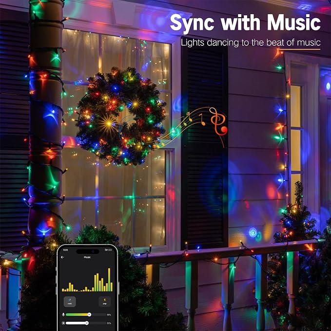 Brizled Smart String Lights, 200 LED Color Changing Christmas Lights 66 ft | App & Voice Control; Warm White & Multicolor; Dimmable; Timer; Xmas Tree Light Music Sync for Indoor Outdoor Wedding Party
