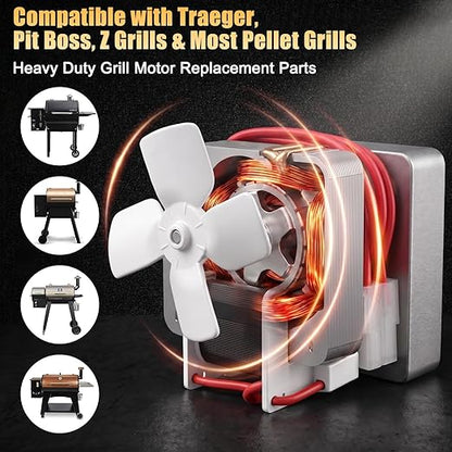 Upgraded 2.0 RPM Auger Motor Replacement Parts for Traeger, Pit Boss Wood Pellet Grills & Camp Chef Smokers, Oklahoma Joe's & Cuisinart WoodCreek Pellet Grill, Barbecue Auger Motor, 120V 60Hz 2 Pole