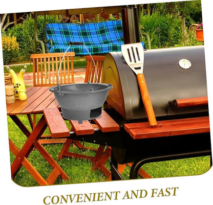 Portable Charcoal Grill Stove - Cast Iron BBQ for Indoor & Outdoor Cooking, Ideal for Camping, Picnics & Gatherings, Enhances Flavor with Charcoal Cooking