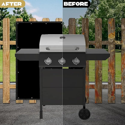 Heat Shield Behind Grill 3'x4' Heat Shield Mat for Wall, Heavy Duty Grill Fireproof Cover and Screen Protector Thermal Barrier Pad with Hanging Holes for Outdoor Deck Fence, Black (3.2X4FT)