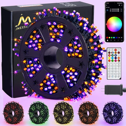 JMEXSUSS 500 LED Smart Color Changing Halloween Lights, RGB String Lights | 173ft, Remote & APP Control, Waterproof Christmas Lights for Indoor Outdoor Xmas Tree Party House Halloween Decoration