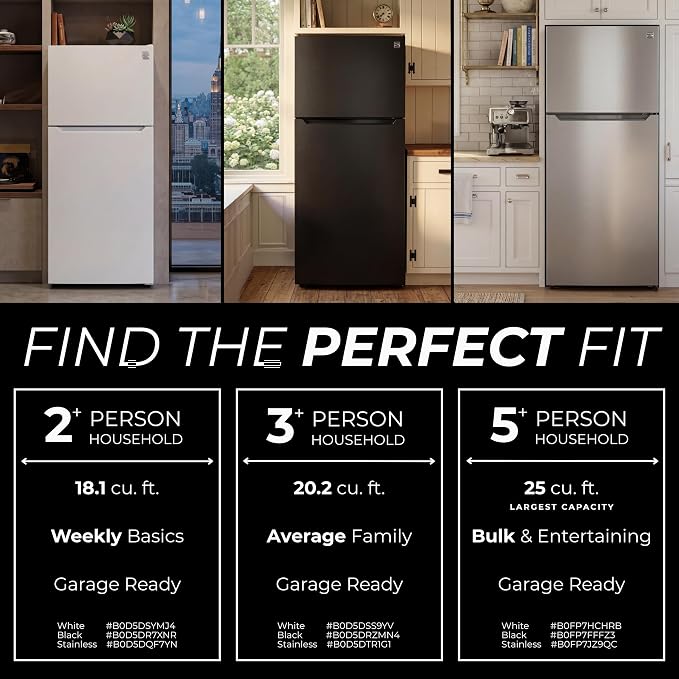 Kenmore 18.1 cu. ft. 30" Wide Top Mount Refrigerator - Black