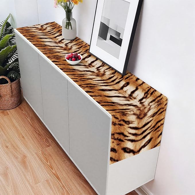 Tiger Print Table Runner,Dining Decor for Kitchen Coffee Table Family Dinners Holiday Parties Wedding Events Decor(13x72 inch)