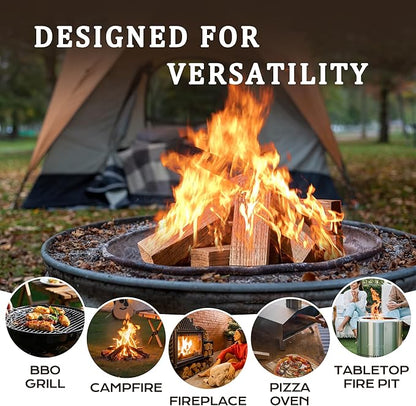 Kiln Dried Oak Firewood Bark Free Hardwood Logs for Pizza Ovens Fire Pits Fireplaces Clean Hot Burning Lights Quickly 6in 15lbs