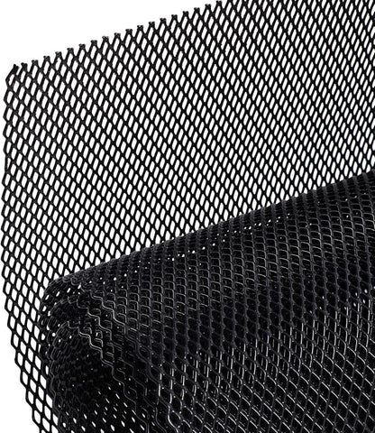 AggAuto Universal 40"x13" Car Grill Mesh 4x8mm Rhombic Hole Black | Aluminum Alloy Automotive Grille Insert Bumper, One of the Most Multifunctional Shape Grids 100x33cm