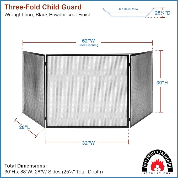Minuteman International Large Three-Fold Child Guard for Wood and Pellet stoves