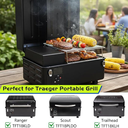 Jerky Racks for Traeger Ranger Smoker Scout Grill Grates Replacement Parts Cooking Grid for Pit Boss 150 Series PB150 150PPS Z Grills 220A Tabletop Stainless Steel Smoking Warming Rack Shelf Accessory