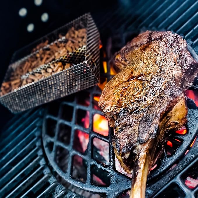 Kaduf Pellet Smoker Tray 5"x8"- 12 Hours of Billowing Smoke, Smoker Tube for Hot & Cold Smoking Meat, Fish, Cheese with Wood Pellets, Works in any Type of Grill or Smoker, Free eBook Smoking Recipes