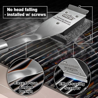 GRILLART Grill Brush Brsitle Free 1PCS Replacement Head