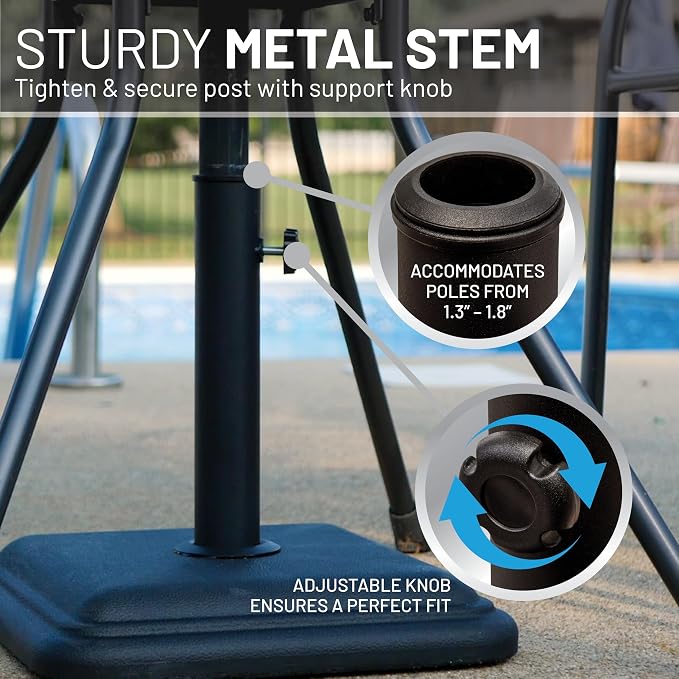 US Weight 26 Pound Umbrella Base for Patio Table - Black