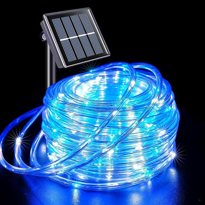 QITONG 200 Led Solar Rope Lights Blue and White