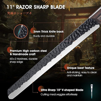 ROCOCO Brisket Carving Knife Hand Forged Slicing Knife for Meats, Ribs, Roasts, BBQ Christmas Gifts